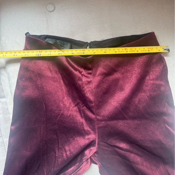 Vintage Jessica McClintock Millenium 2000 Deep Red Metallic Look Trousers - Picture 10 of 13